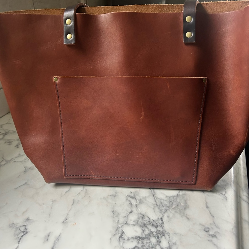 Portland Leather large Tote cognac